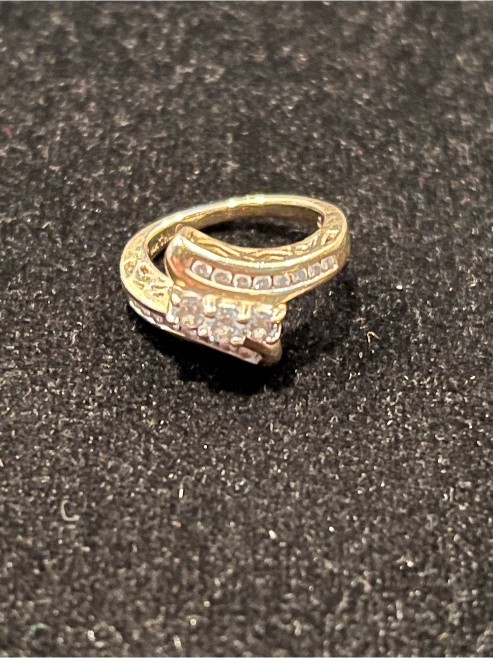 Vintage 14K THL “Past, Present, Future “ .5 ct Diamond Ring Size 4   4.56 Gram
